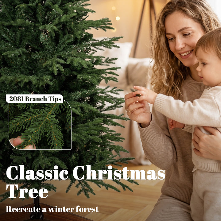 180 cm Artificial Christmas Tree Full Hinged Xmas Tree Solid Pine - view 5