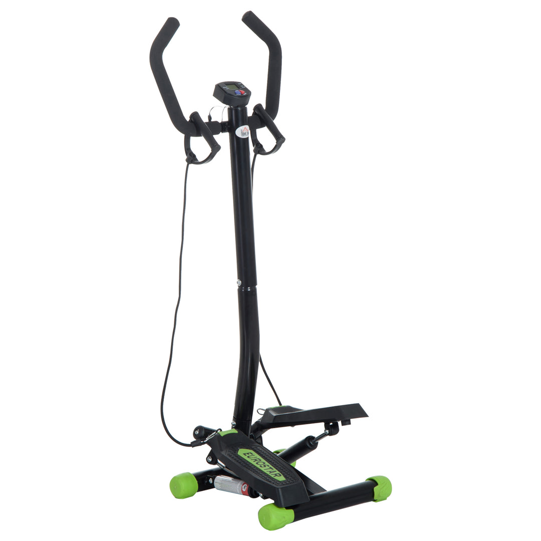 Twister Stepper, Step Machine w/ Resistance Bands, LCD Display and Handlebar, Steppers for Exercise Workout Home Gym Office