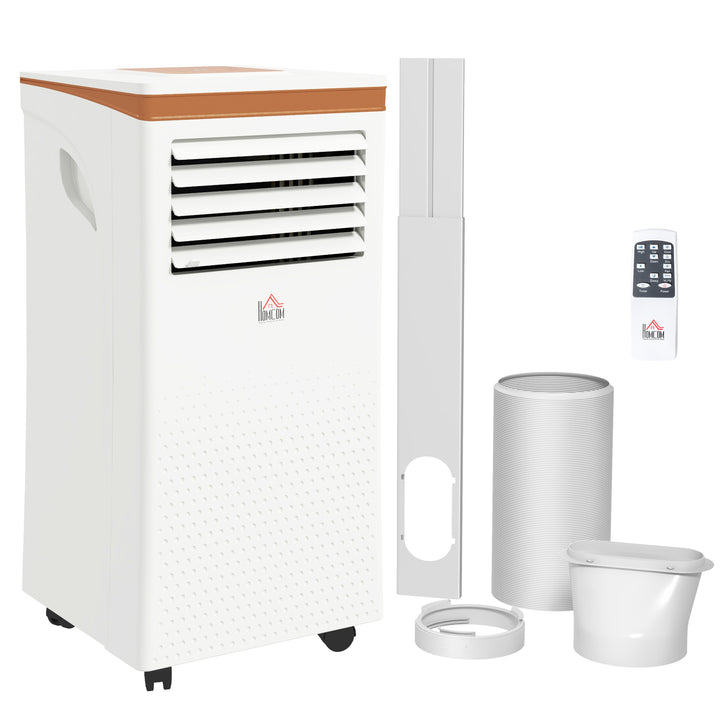 HOMCOM 10000 BTU 4-In-1 Compact Portable Mobile Air Conditioner Unit Cooling Dehumidifying Ventilating w/ Fan Remote LED 24 Hr Timer | Aosom UK