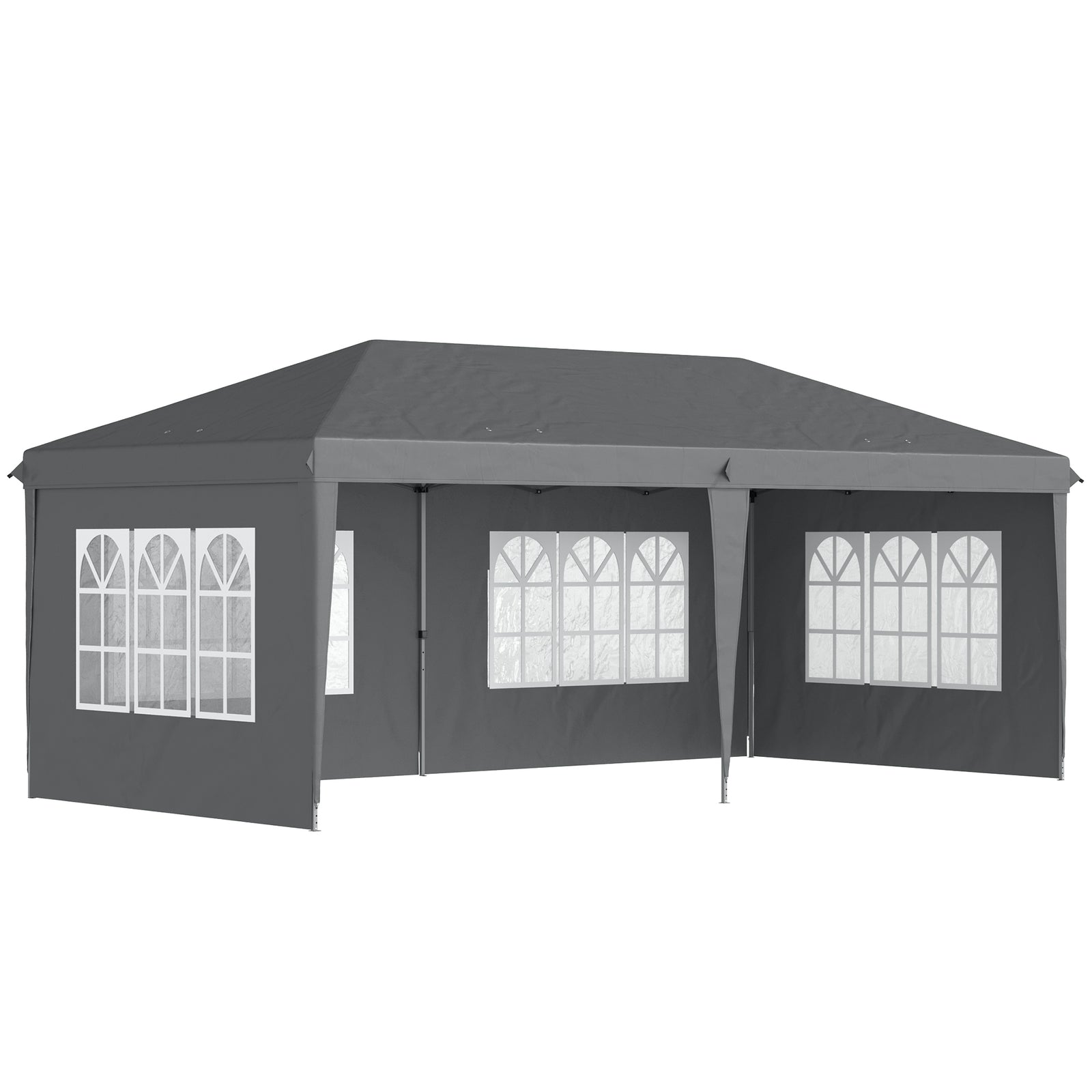 3 x 6m Pop-Up Gazebo, with Removable Walls - Grey