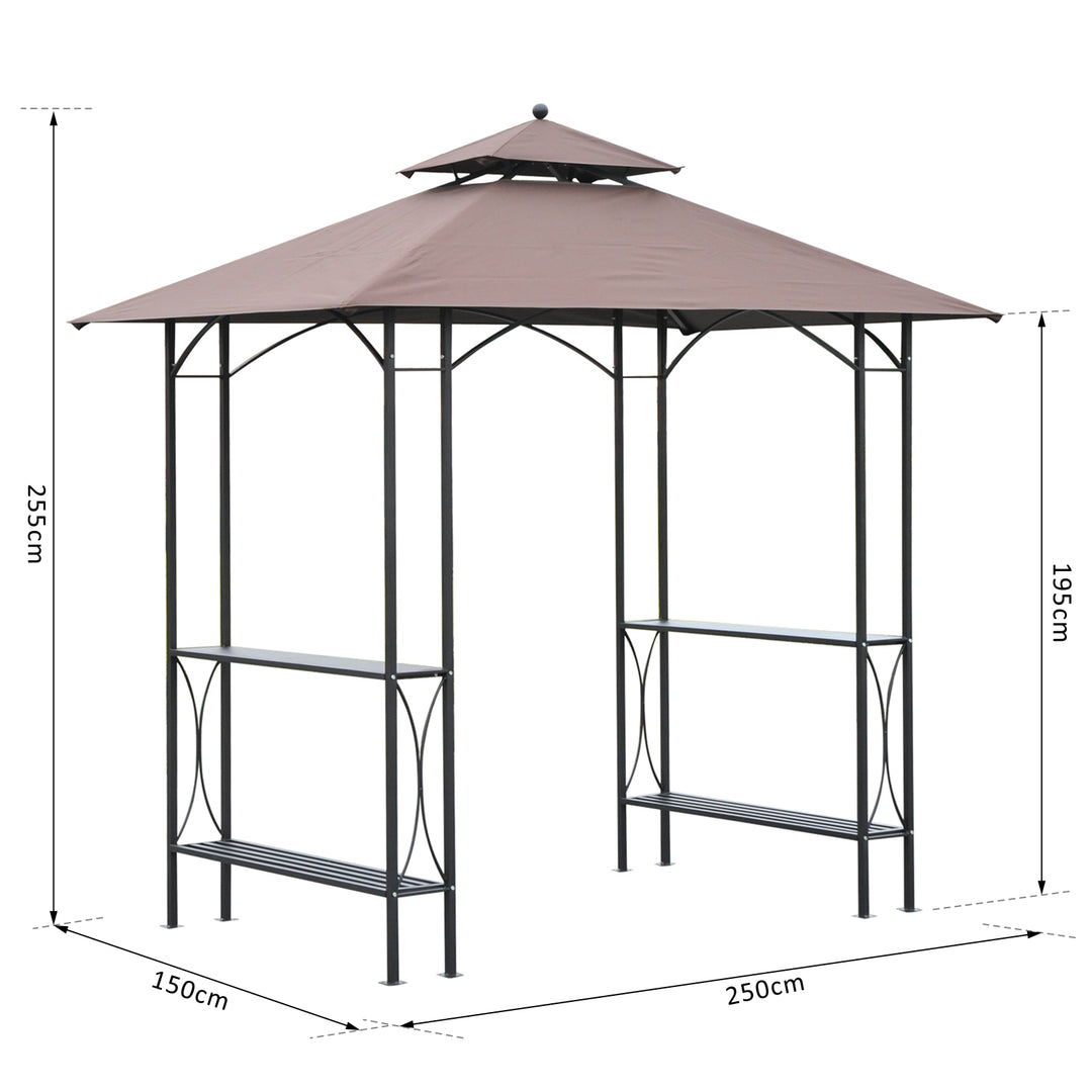 Outsunny 2.5 x 1.5m BBQ Tent Canopy Patio Outdoor Awning Gazebo Party Sun Shelter