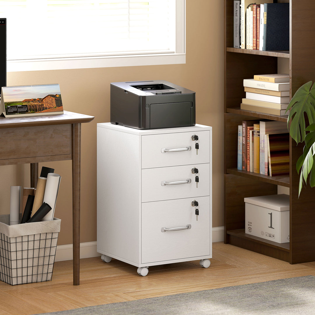 Three Drawer Wood-Effect Filing Cabinet