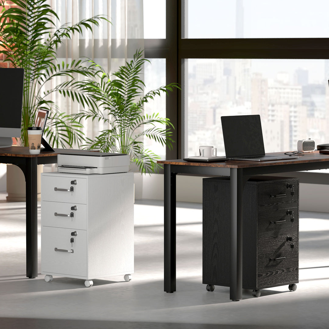 Three Drawer Wood-Effect Filing Cabinet