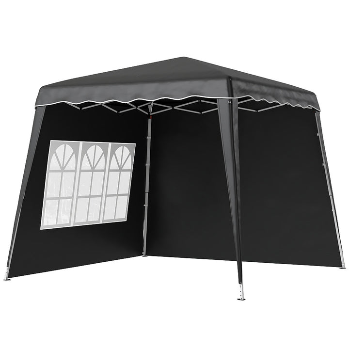 2.4 x 2.4m Two Wall Pop Up Gazebo - Black