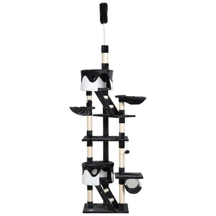 MCL Floor-to-Ceiling Cat Tree for Indoor Cats, 240-260cm Adjustable Cat Tree - White