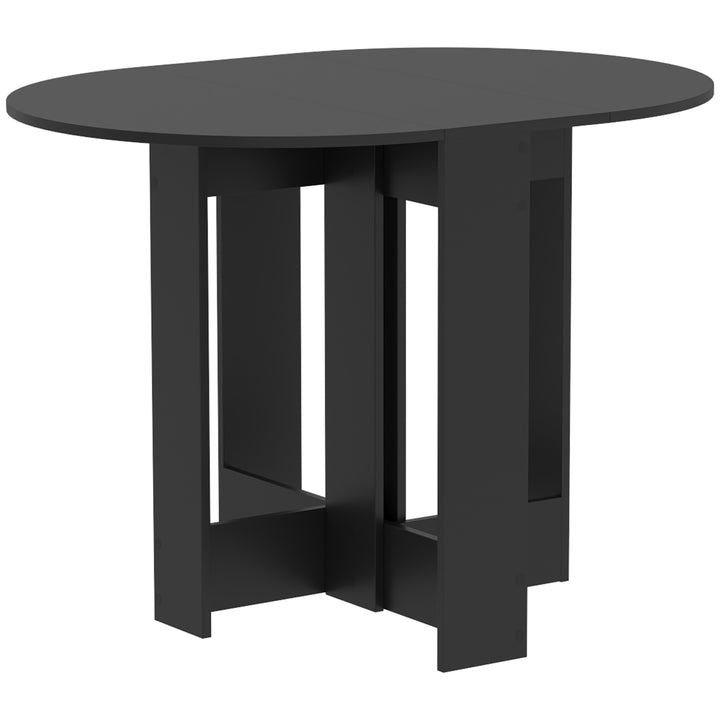 Space-saving Drop Leaf Table, Folding Dining Table for Small Space, Kitchen, Dining Room - Black