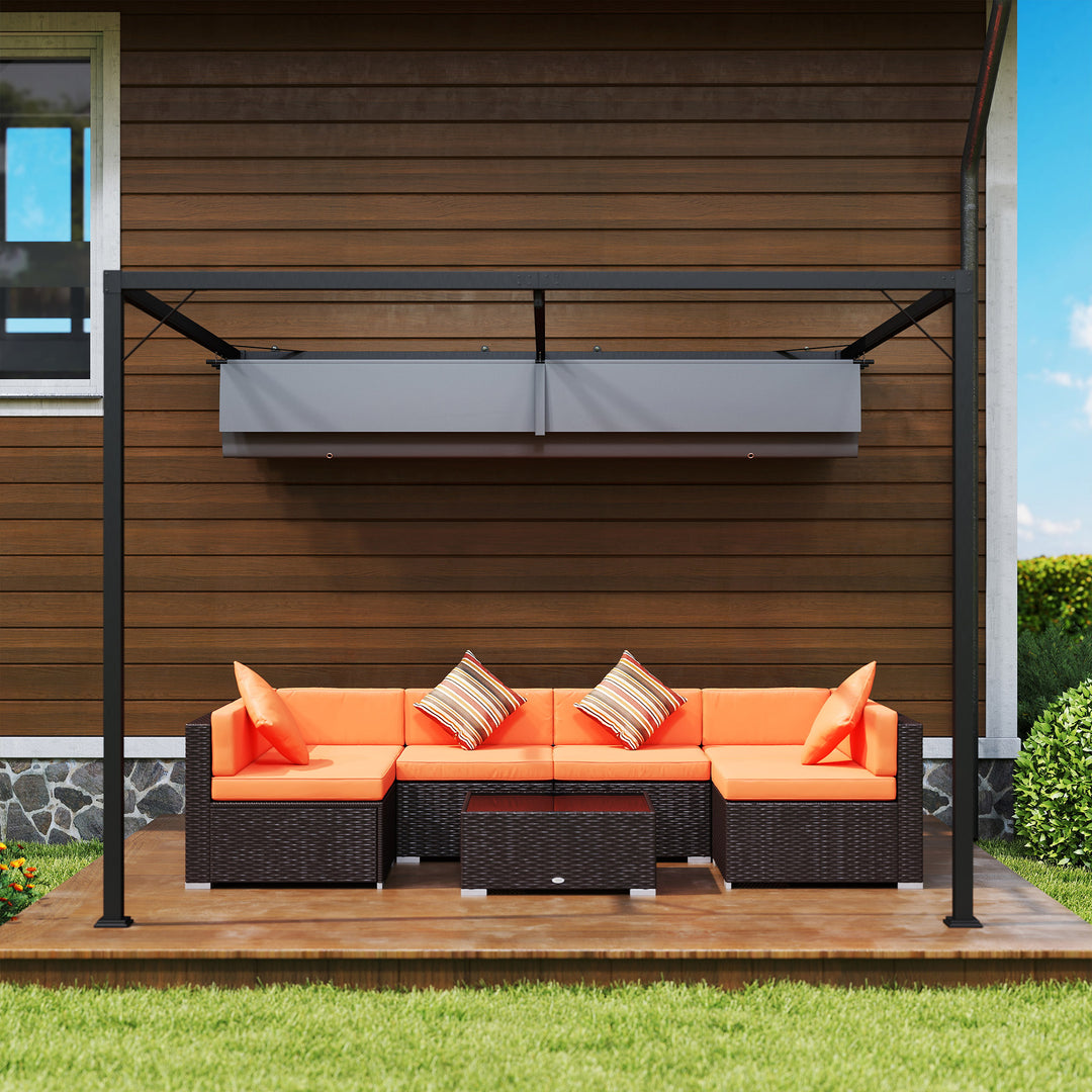 3 x 3 m Pergola, with Sliding Canopy - Grey