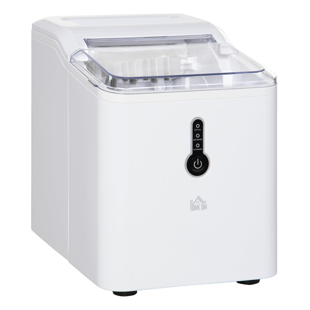 Ice Maker Machine, 1.5L Countertop Ice Cube Maker with Self-Cleaning, 9 Cubes Ready in 8 Mins, 12kg in 24 Hrs, No Plumbing with Basket, White