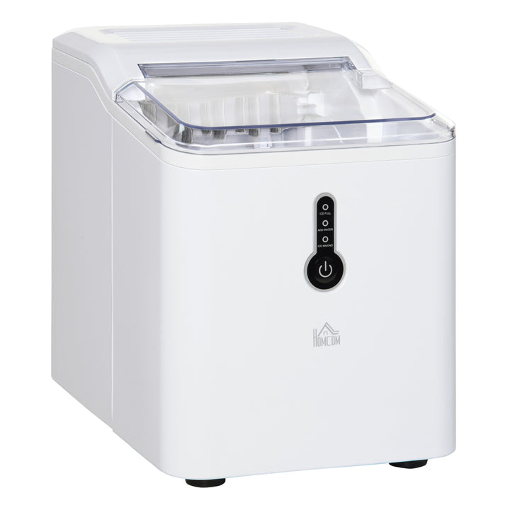 Ice Maker Machine, 1.5L Countertop Ice Cube Maker with Self-Cleaning, 9 Cubes Ready in 8 Mins, 12kg in 24 Hrs, No Plumbing with Basket, White