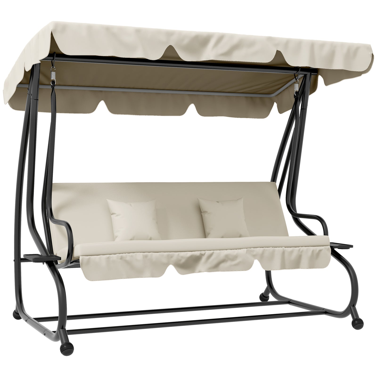 Convertible Three-Seater Swing Chair Bed - Cream