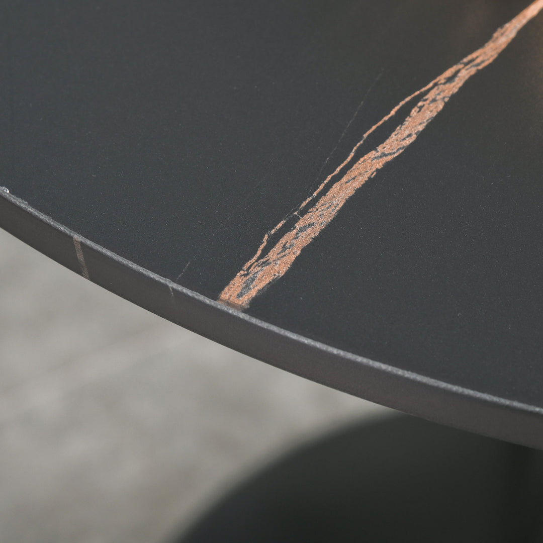 MCL Modern Round Dining Table Leisure Coffee Bistro Table with Metal Base for Kitchen & Dining Room Black