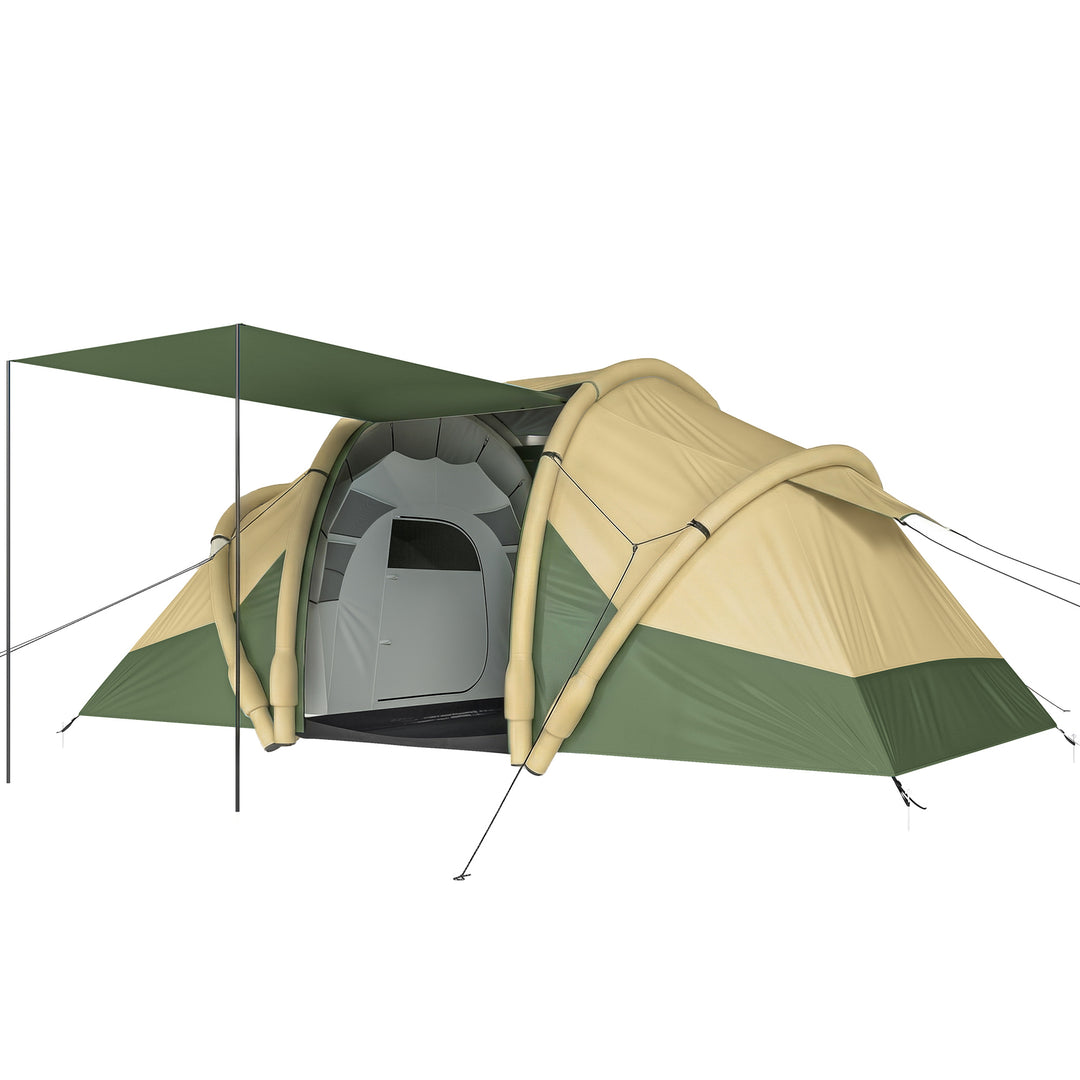 Inflatable Tent 2 Bedroom Tunnel Design Windproof Air Tent with Carry 