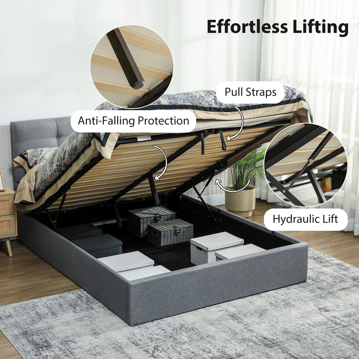 MCL 5ft King Ottoman Bed with Gas Lift Storage - Grey