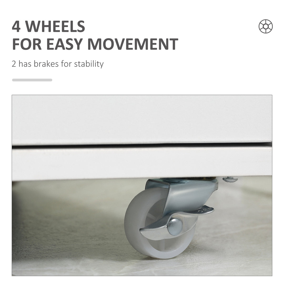 MCL Seven-Drawer Filing Cabinet, with Wheels - White