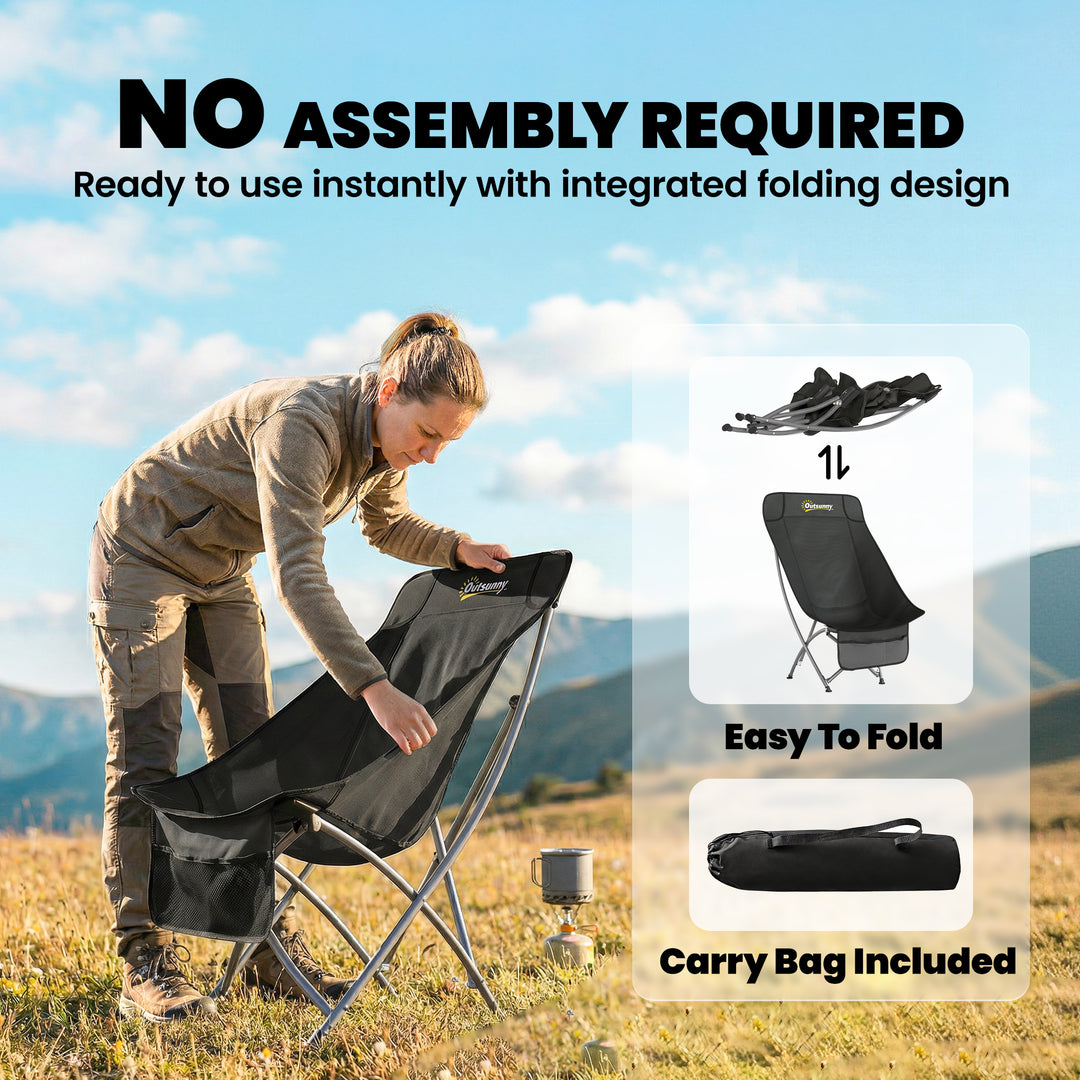 Camping Chair for Adults Heavy Duty Folding Camp Chair with Side Pocke