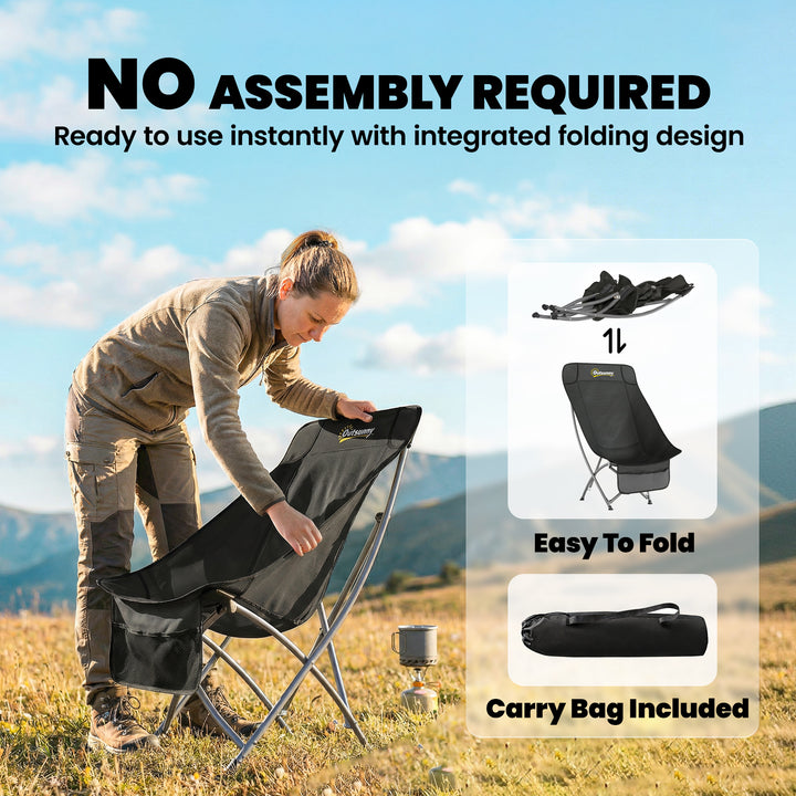 Camping Chair for Adults Heavy Duty Folding Camp Chair with Side Pocke