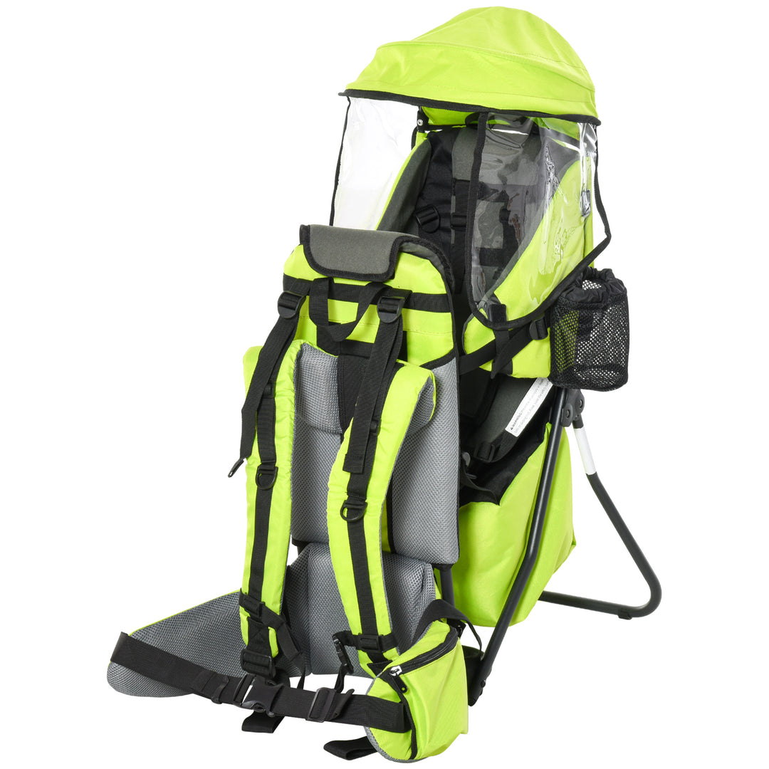 Baby Hiking Backpack Carrier Child Carrier with Ergonomic Hip Seat Detachable Rain Cover Adjustable Straps Stand for Toddler 6 - 36 Months Green