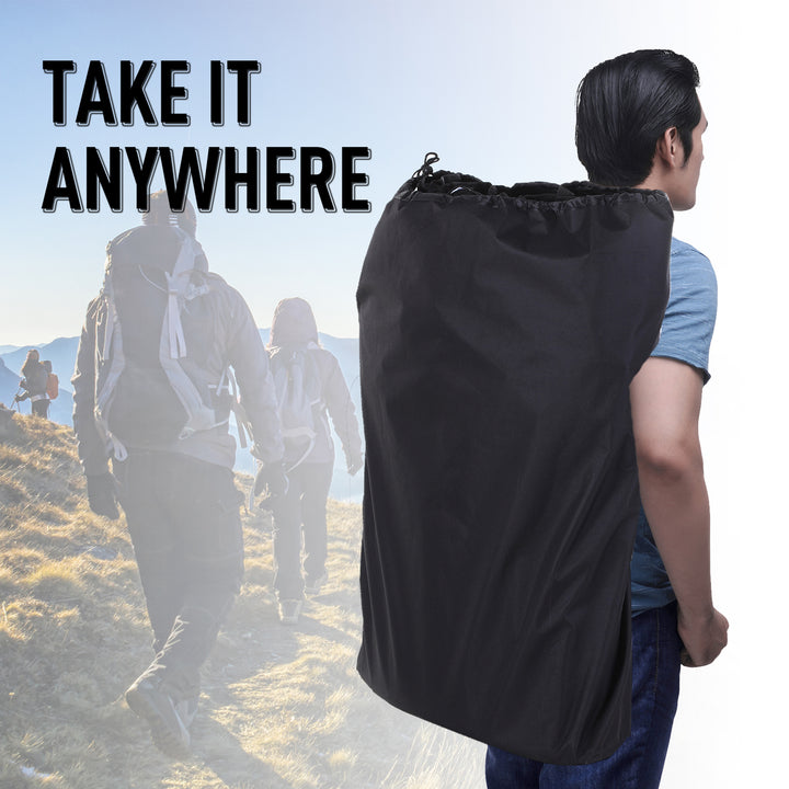 MCL 6 Seat Folding Sports Bench Portable Sports Team Bench Spectator Chair with Cooler Bag and Carrying Bag for Outdoor Picnic Camping - Black