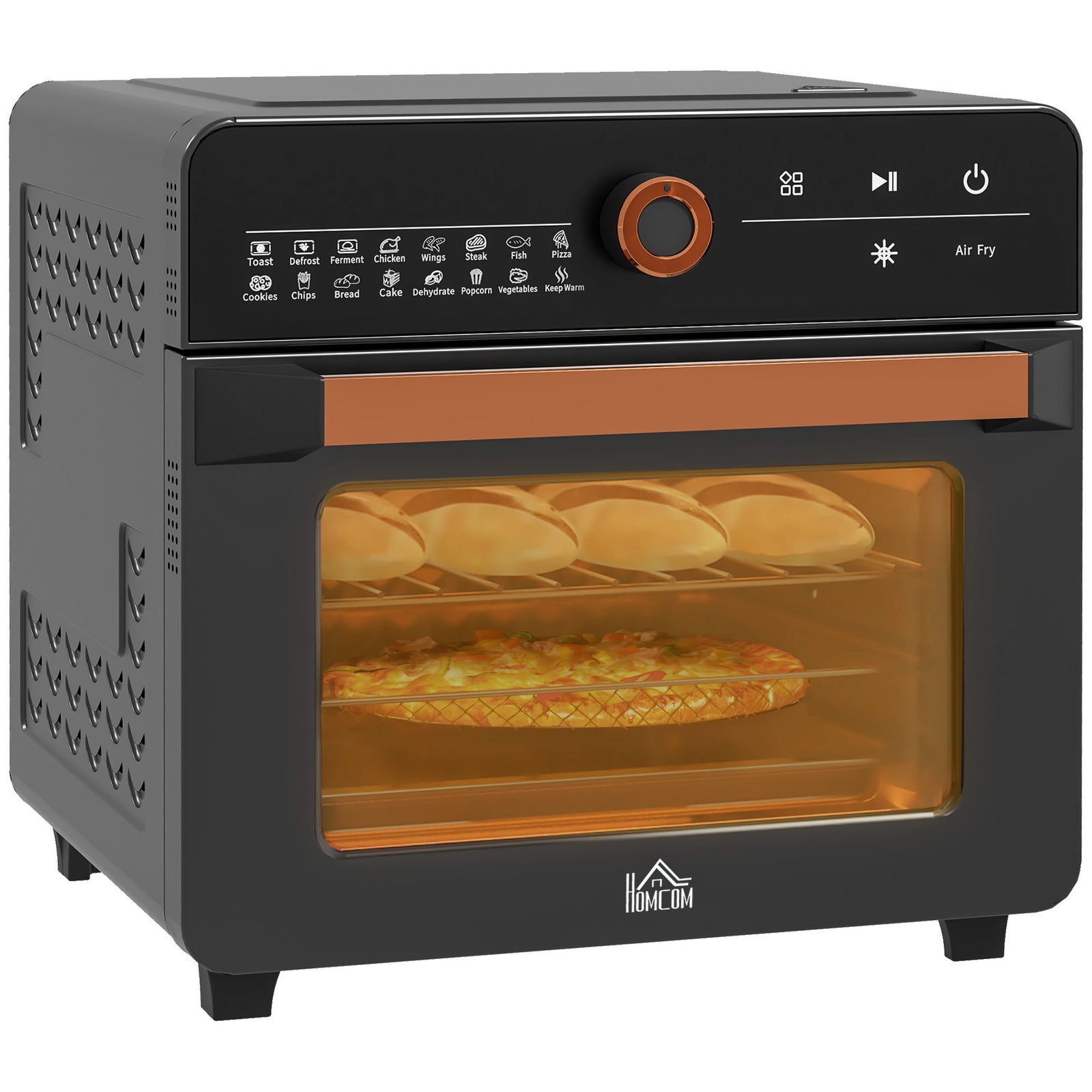 Air Fryer Oven, 20L Mini Oven, Multifunction Countertop Convection Oven with 16 Presets, Adjustable Temp and Time, 1400W