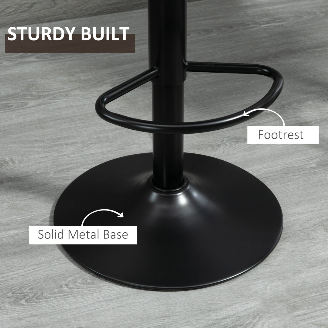 Bar Stools Set of 2, Swivel Counter Height Barstools with Back, Adjustable Bar Chairs, Breakfast Dining Stools for Kitchen Island Counter with Adjustable Steel Footrest & Base, Brown