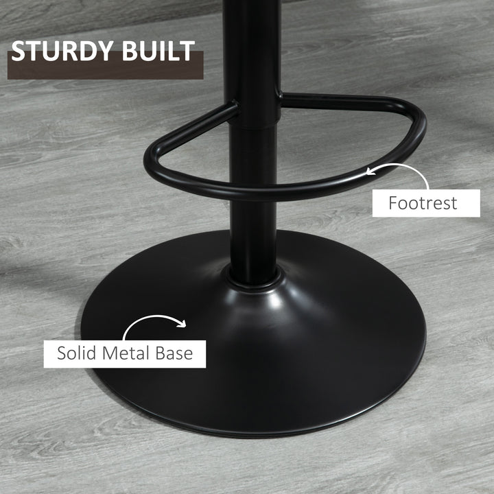 Bar Stools Set of 2, Swivel Counter Height Barstools with Back, Adjustable Bar Chairs, Breakfast Dining Stools for Kitchen Island Counter with Adjustable Steel Footrest & Base, Brown