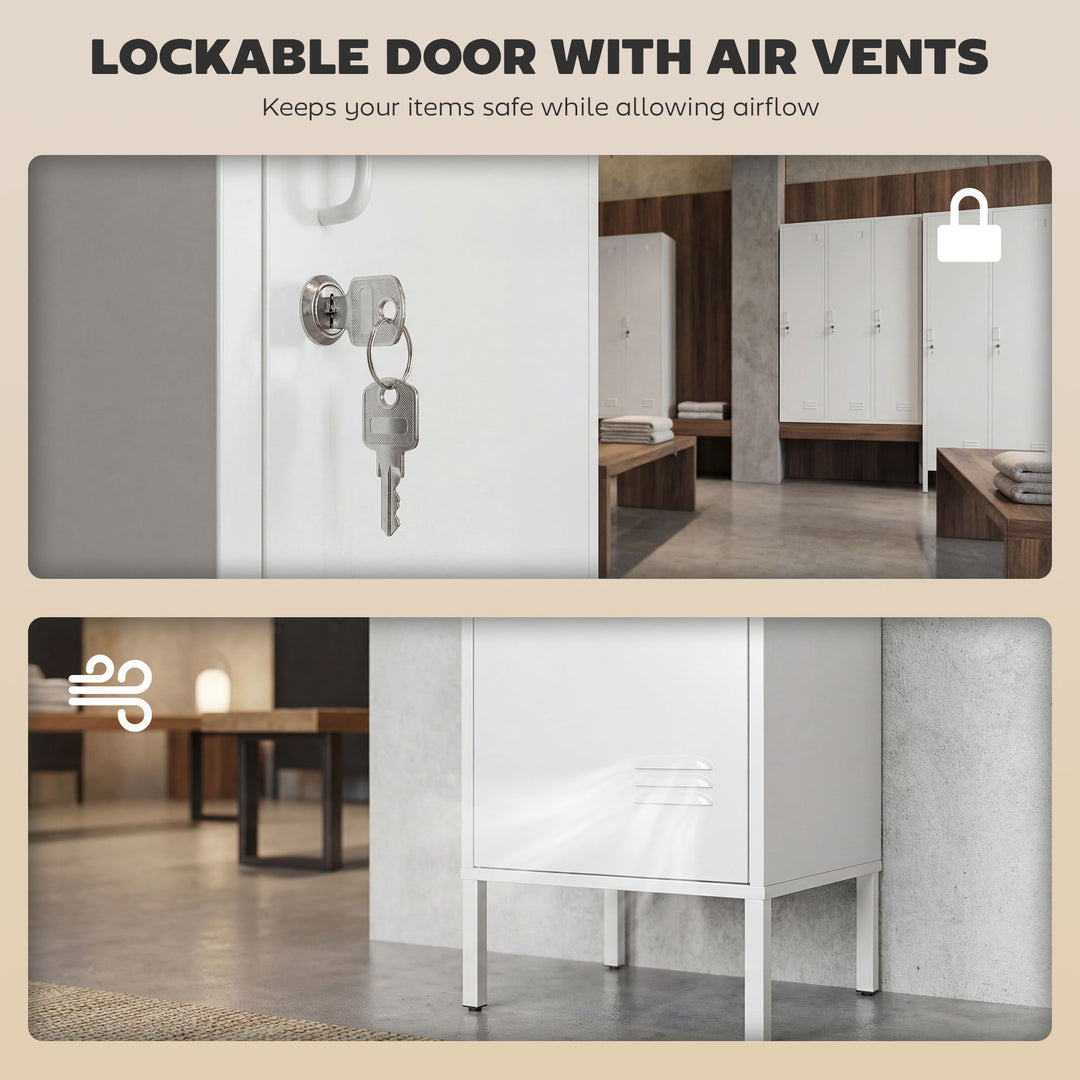 Metal Locker Cabinet with Hanging Rod, Lock and Key, Single Locker - view 4