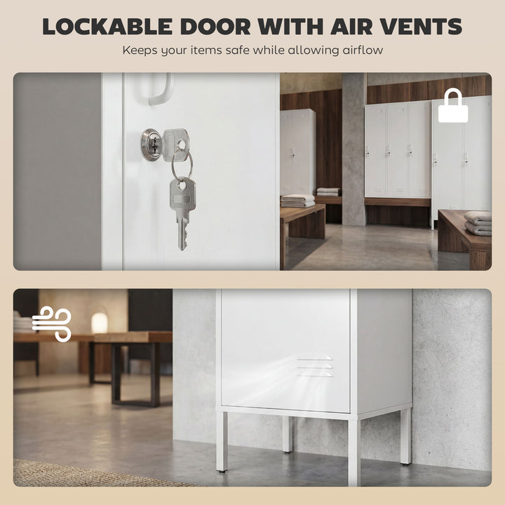 Metal Locker Cabinet with Hanging Rod, Lock and Key, Single Locker - view 4