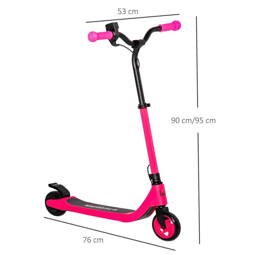 Electric Scooter, 120W Motor E-Scooter, Adjustable Height, Rear Brake for Ages 6+ Years - Pink