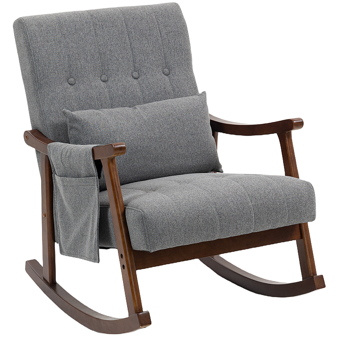 MCL Wood Frame Rocking Accent Chair - Grey