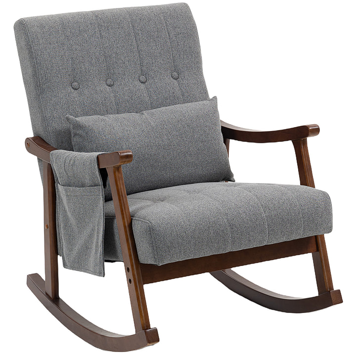 MCL Wood Frame Rocking Accent Chair - Grey