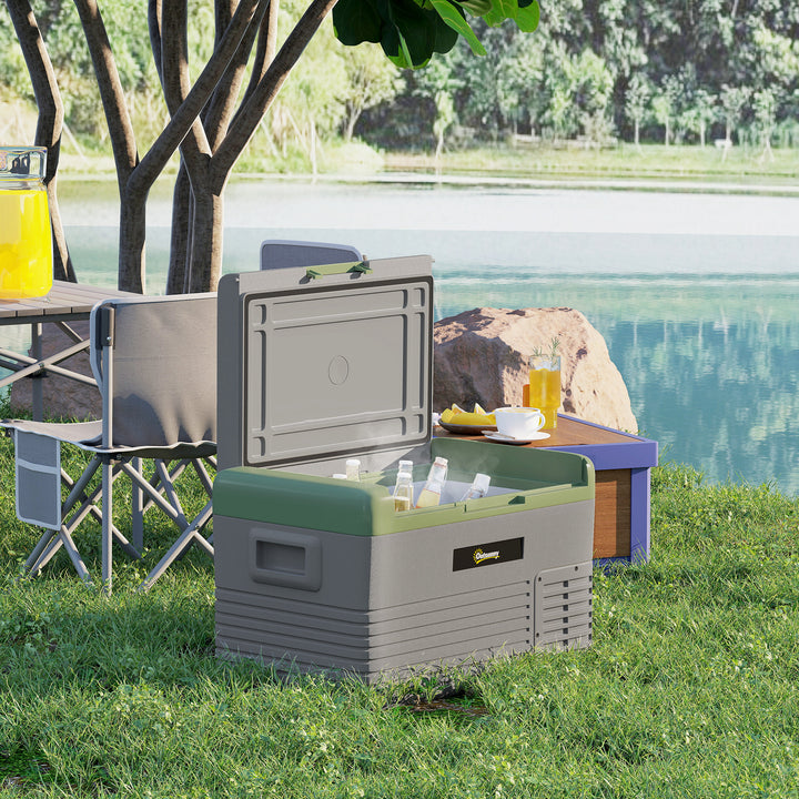30L Portable Car Refrigerator - Light Green and Grey