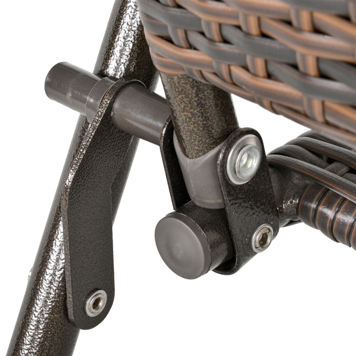 MCL Set of Four Folding Rattan Seat Chairs - Brown