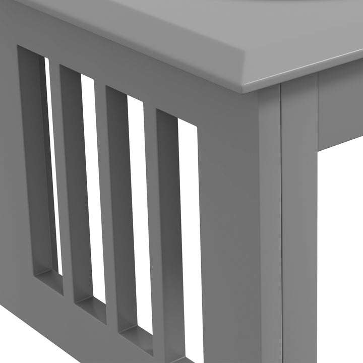Raised Dog Feeding Bowls with Stand, Stainless Steel for Medium Dog, 58L x 31W x 25H cm - Grey