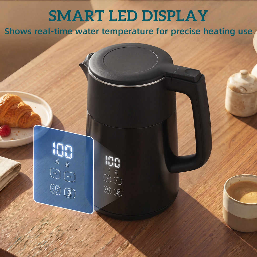 Electric Kettle, 1.7L Fast Boil 3kW Water Kettle with UK Strix Thermos