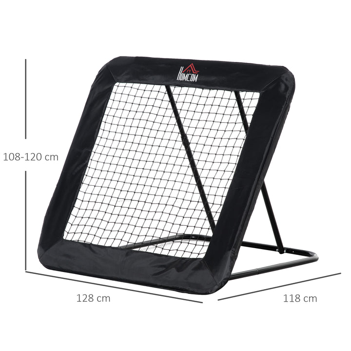 HOMCOM Football Rebounder Net, Adjustable Pitch Back Training Goal, Quick Fold for Easy Storage, Black | Aosom UK