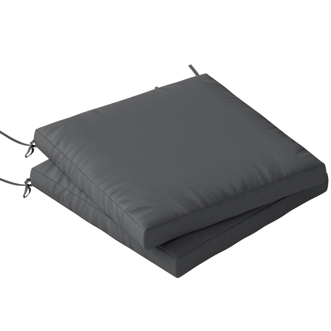 Outdoor Seat Cushions Set of 2 with Ties, Waterproof Garden Seat Pads,