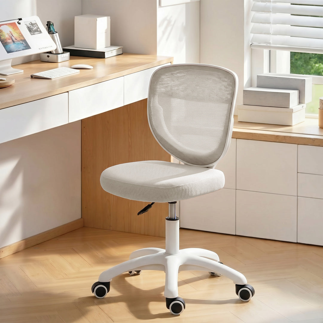Office Chair, Armless Computer Desk Chair with Breathable Mesh, Adjust