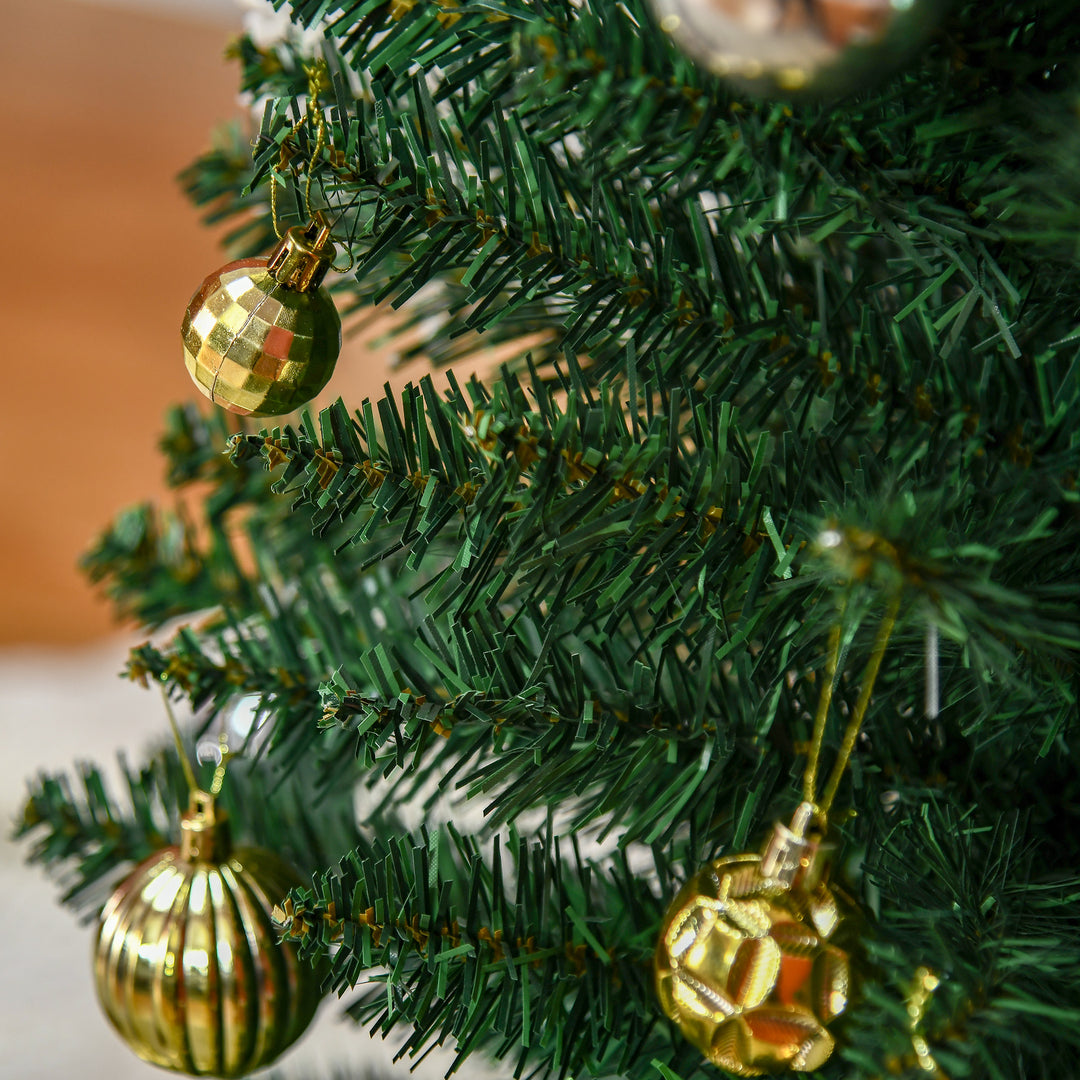 MCL 6ft Unlit Artificial Christmas Tree, Pencil Slim Xmas Tree with Solid Stand and Realistic Branches, Green