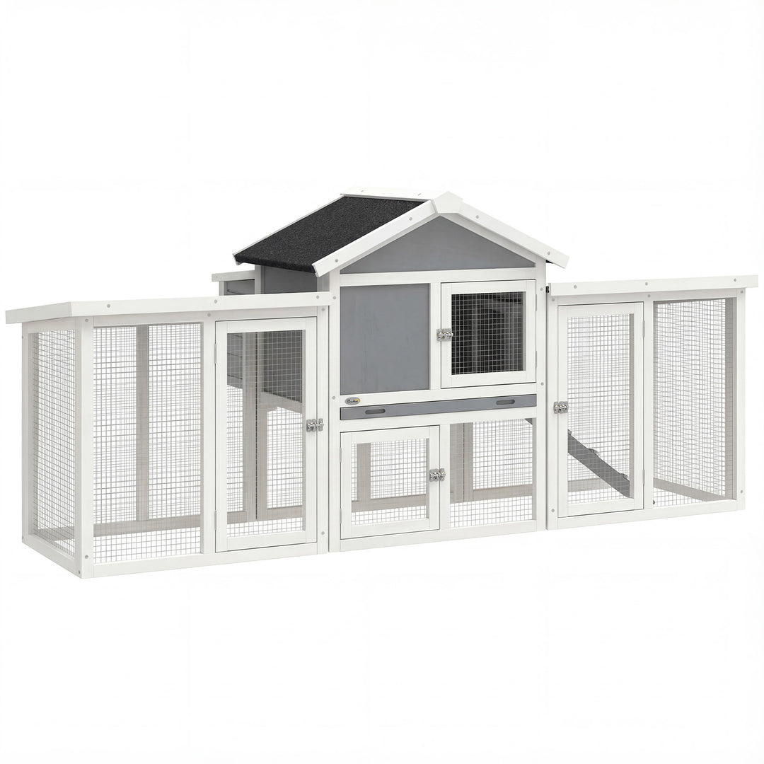 Large Chicken Coop, Wooden Outdoor Chicken Cage Poultry Hen House with