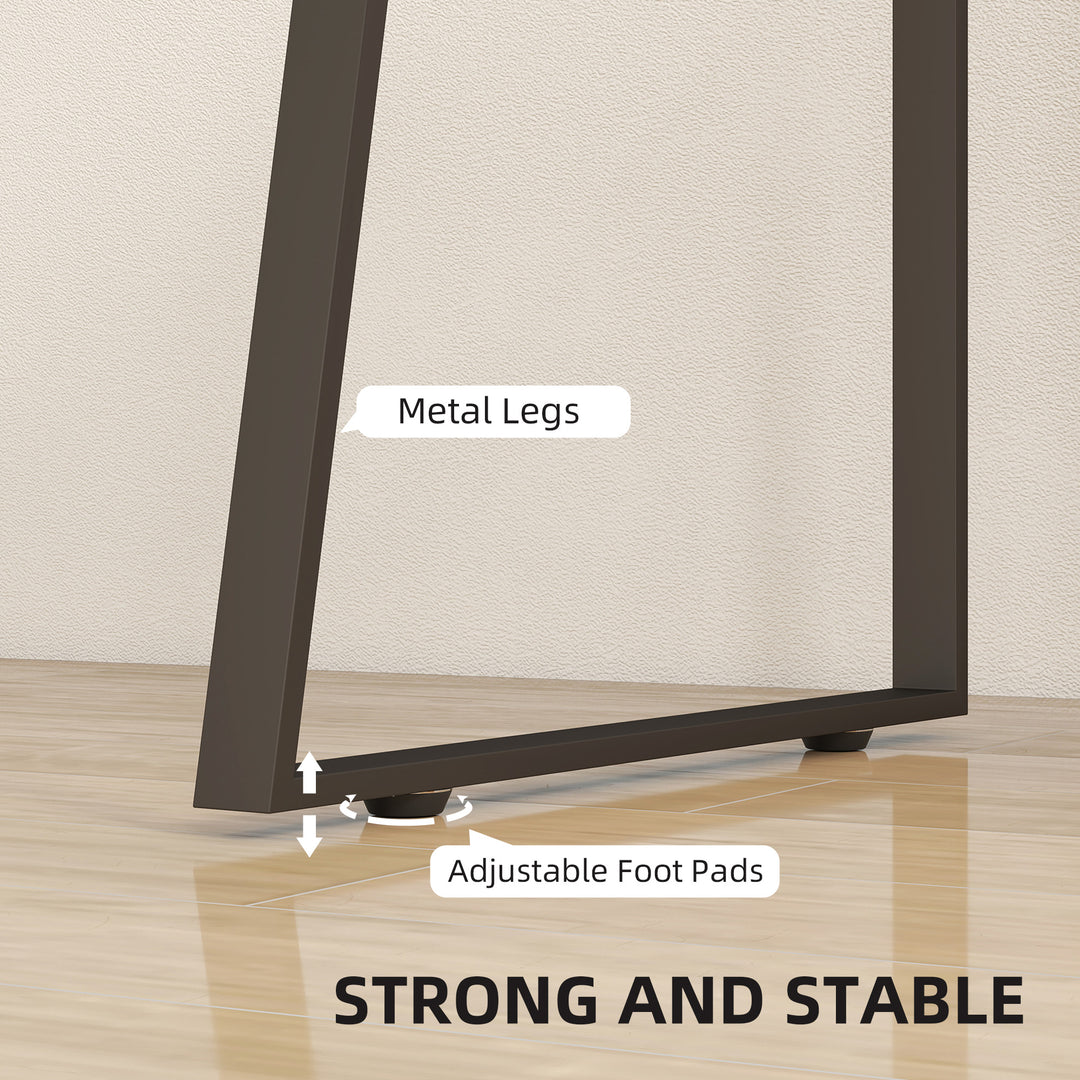 MCL Computer Desk, Writing Desk with Cabinet, Drawer, Metal Legs, Work Table for Home Office Study, Natural Wood Finish