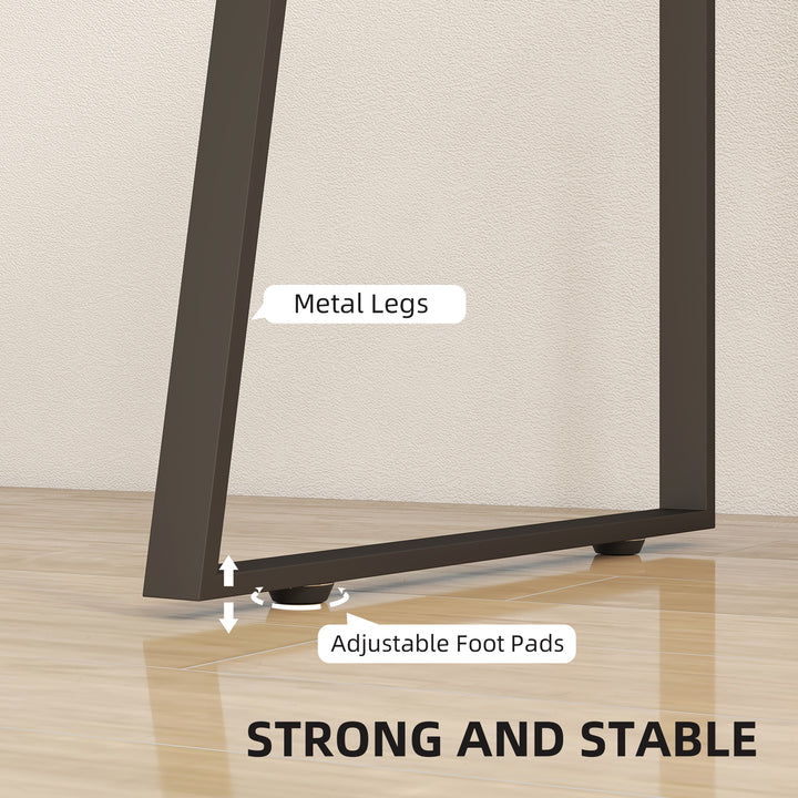 MCL Computer Desk, Writing Desk with Cabinet, Drawer, Metal Legs, Work Table for Home Office Study, Natural Wood Finish