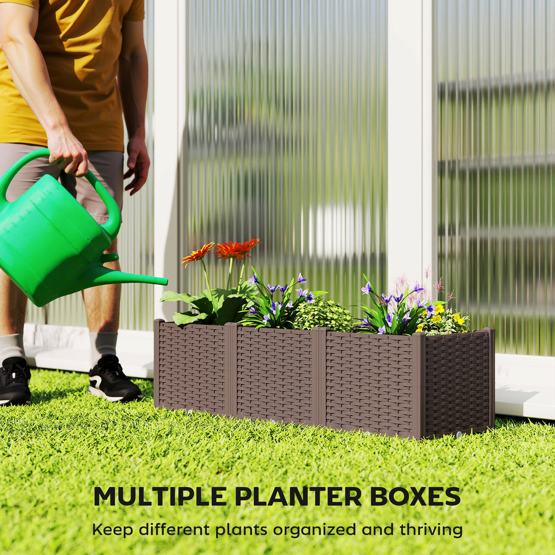 Plastic Raised Garden Bed with Legs, Self Watering Elevated Planter Bo