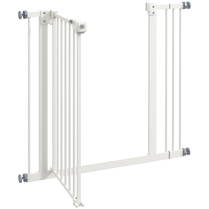 Adjustable Safety Gate w/ One Extensions, Four Adjustable Screws, White
