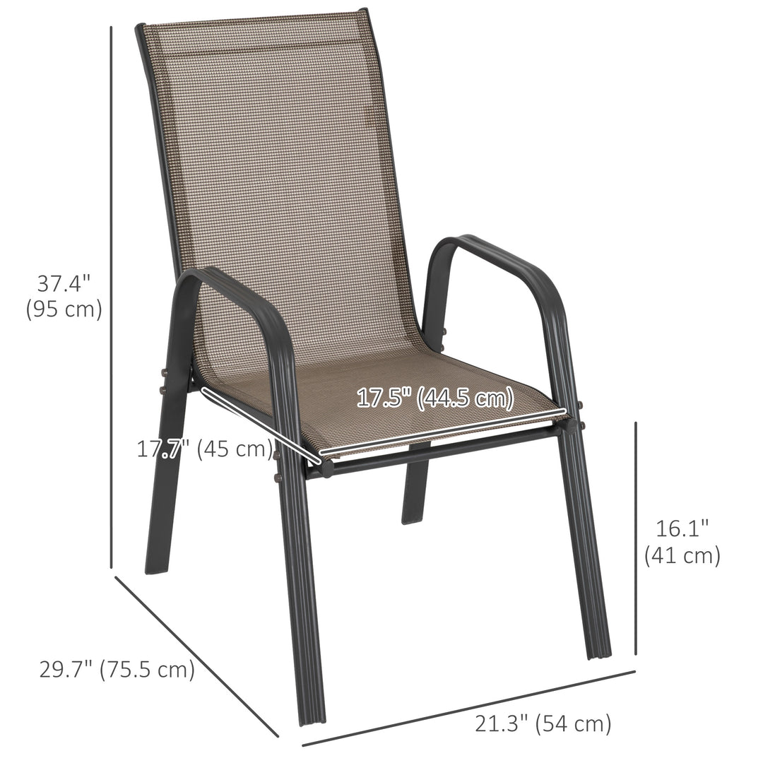 Set of Four Stackable Mesh Seat Chairs - Grey