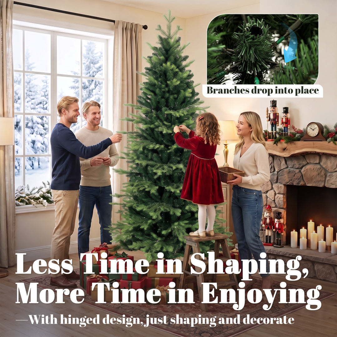 Geneva Fir Hinged Xmas Tree, 7ft/210cm Artificial Christmas Tree with - view 6