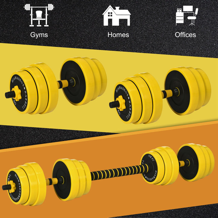 30KG Dumbbell & Barbell Adjustable Set Plate Bar Clamp Rod Home Gym Sports Area Exercise Ergonomic