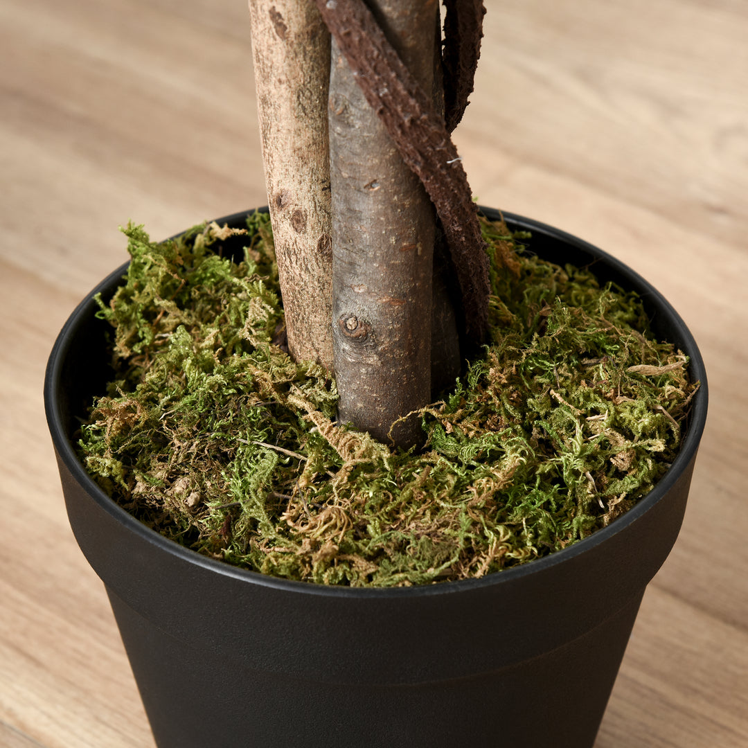 MCL Set of 2 Artificial Plants White Rose Floral in Pot, Fake Plants for Home Indoor Decor, 90cm, Light Blue