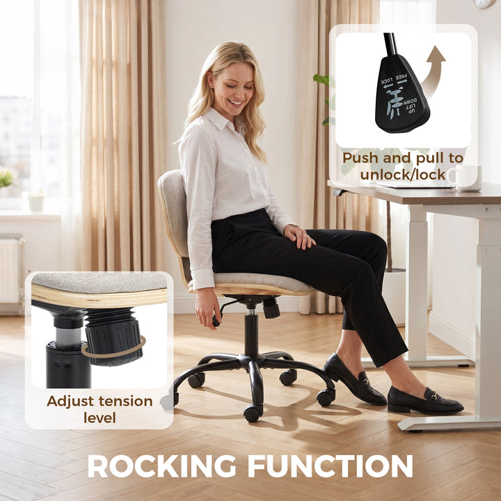 Home Office Desk Chair Rocking Function Ergonomic Swivel Chair with PU