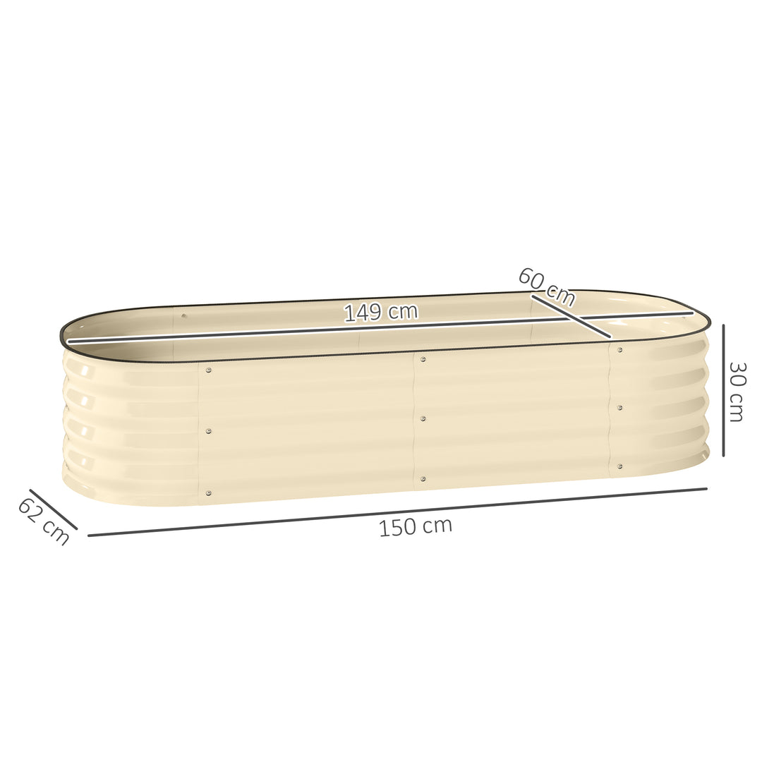 Galvanised Raised Garden Bed, Metal Planter Box with Safety Edging, fo