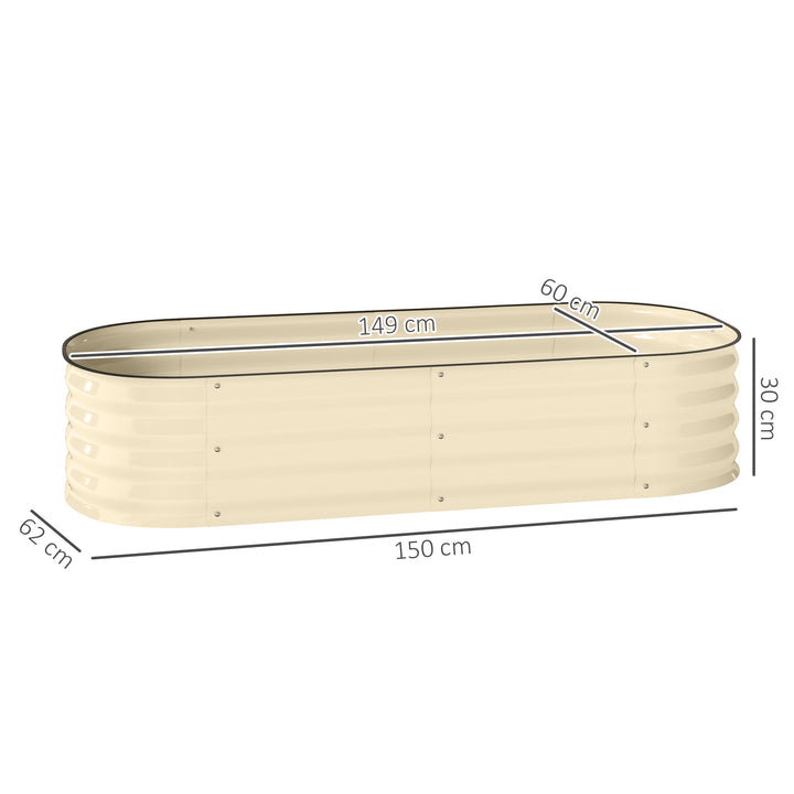 Galvanised Raised Garden Bed, Metal Planter Box with Safety Edging, fo